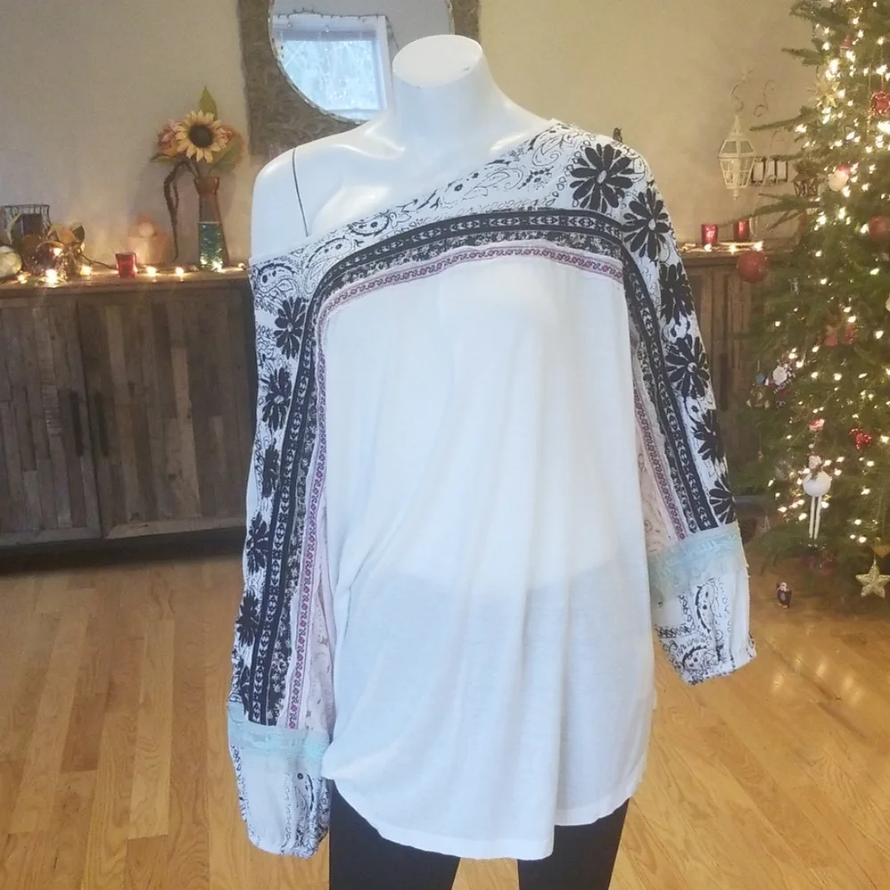 Free People Tripoli top in blush combo